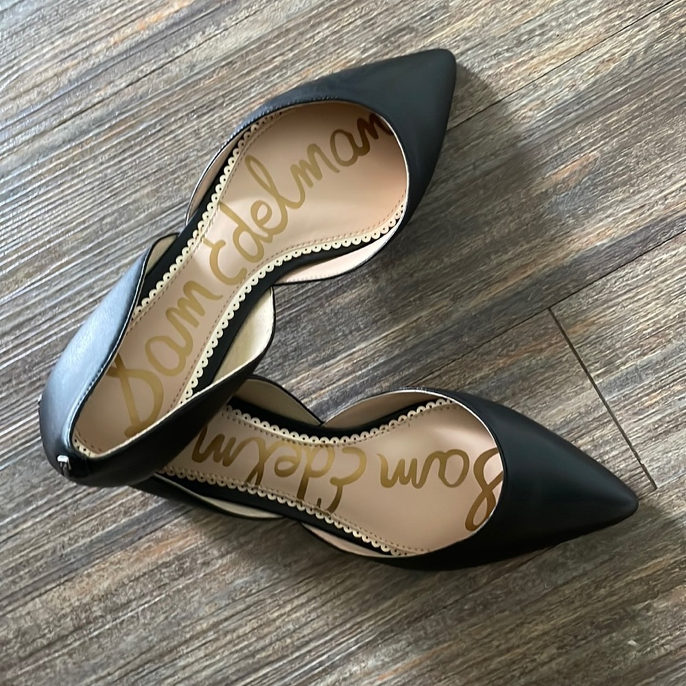 Sam Edelman Rodney black leather pointy flat